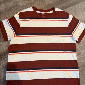 Striped Levi’s Men's Shirt in Red and White